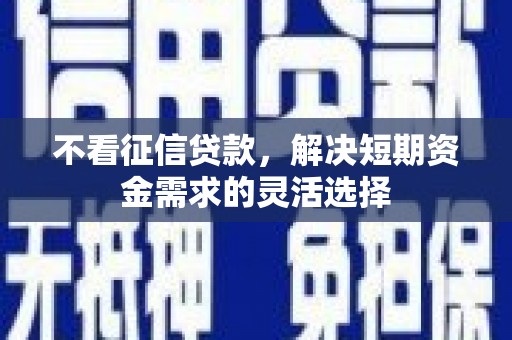 平果不看征信贷款，解决短期资金需求的灵活选择