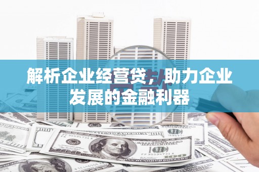 闻喜解析企业经营贷，助力企业发展的金融利器