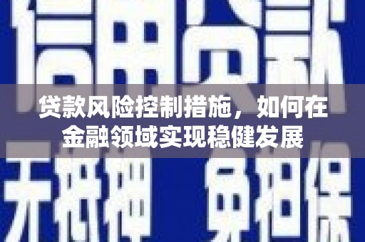 荔湾贷款风险控制措施，如何在金融领域实现稳健发展