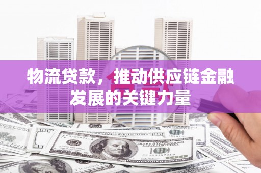 且末物流贷款，推动供应链金融发展的关键力量