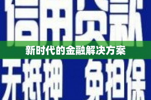 小金新时代的金融解决方案